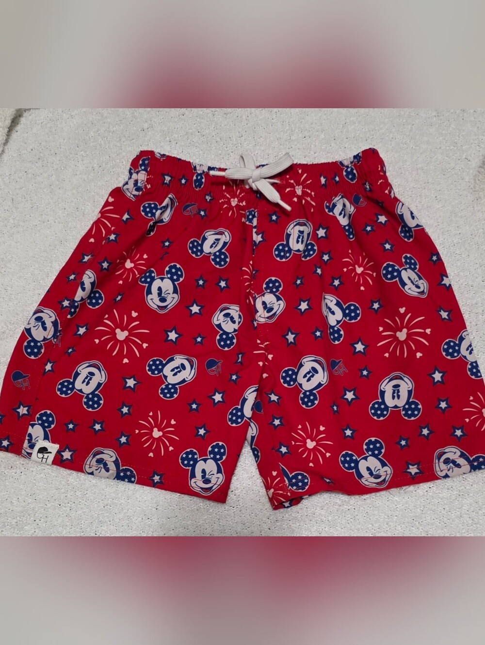 George Hats Kids Red Mickey Mouse Swim Shorts - 6/7T